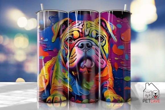 Download Bulldog 3D Pop Art Fusion Tumbler Wrap - Tumbler wrap Collection