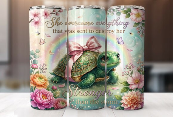 Download Floral Turtle Quote 20oz Tumbler Wrap - Turtle quote Collection