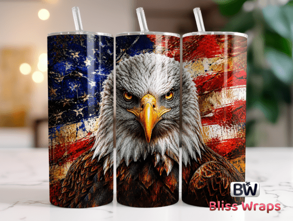 Download Patriotic Eagle Tumbler Wrap Sublimation - Tumbler wrap Collection