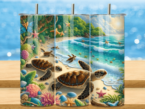 Download Sea Turtles Hatching Ocean Tumbler Wrap - Tumbler wrap Collection