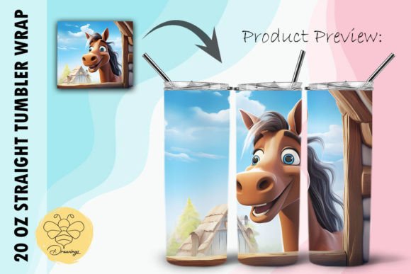 Download Horse Cartoon Tumbler Wrap (25) - Tumbler wrap Collection