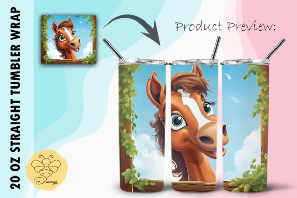 Download Horse Cartoon Tumbler Wrap (26) - Tumbler wrap Collection