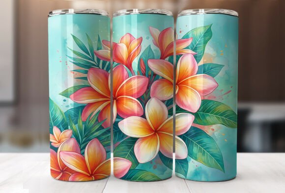 Download Plumeria Floral 20oz Tumbler Wrap Design - Tumbler wrap Collection
