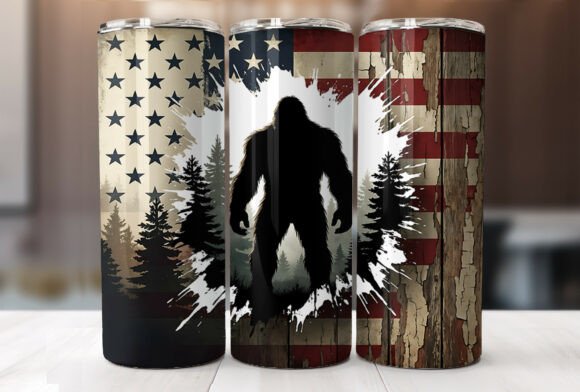 Download 20oz Bigfoot American Flag Tumbler Wrap - Tumbler wrap Collection