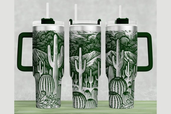 Download Cactus 40oz Laser Tumbler Wrap SVG - Tumbler wrap Collection