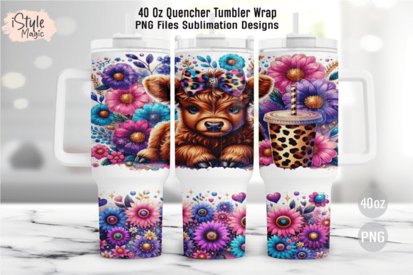 Download Baby Highland Cow 40oz Tumbler Wrap PNG - Tumbler wrap Collection