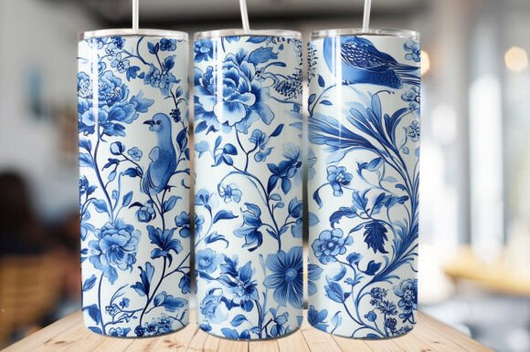 Download Vintage Bird &amp; Flowers Tumbler Wrap - Tumbler wrap Collection