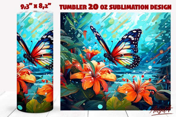 Download Flying Butterfly Tumbler Wrap, Summer - Tumbler wrap Collection