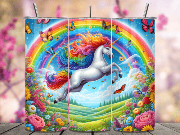 Download Unicorn Field Rainbow Kids Tumbler Wrap - Tumbler wrap Collection