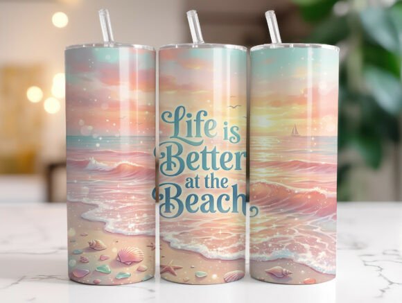 Download Life is Better at the Beach Tumbler Wrap - Tumbler wrap Collection