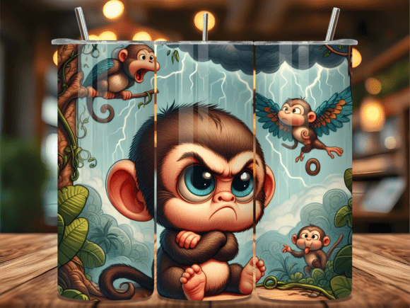 Download Grumpy Monkey in Jungle Tumbler Wrap - Tumbler wrap Collection