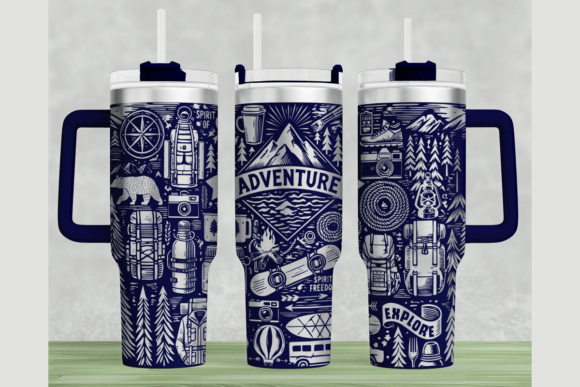 Download Adventures 40oz Laser Tumbler Wrap SVG - Tumbler wrap Collection