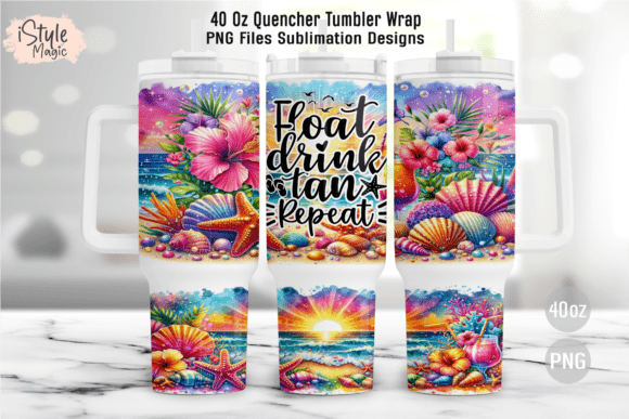 Download Summer Beach 40oz Tumbler Wrap PNG - Tumbler wrap Collection