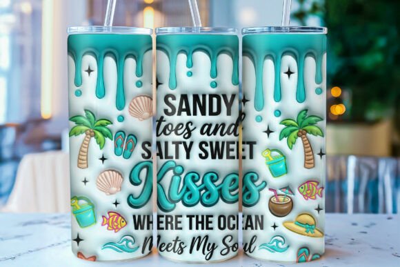 Download 3D Inflated Summer Beach Tumbler Wrap PN - Tumbler wrap Collection