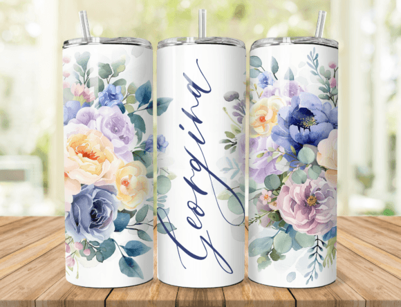 Download Blue Bouquet Name Tumbler Wrap - Tumbler wrap Collection