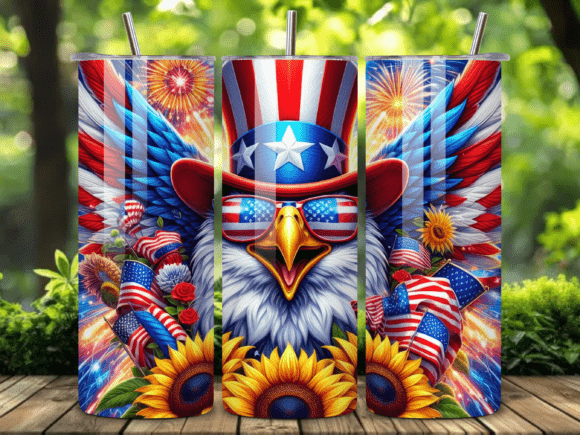 Download Patriotic Eagle 4th of July Tumbler Wrap - Tumbler wrap Collection