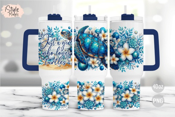Download Sea Turtle Plumeria 40oz Tumbler Wrap - Tumbler wrap Collection