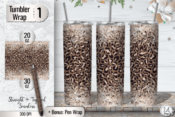 Download Beige Leopard Skinny Tumbler Wrap Design - Tumbler wrap Collection