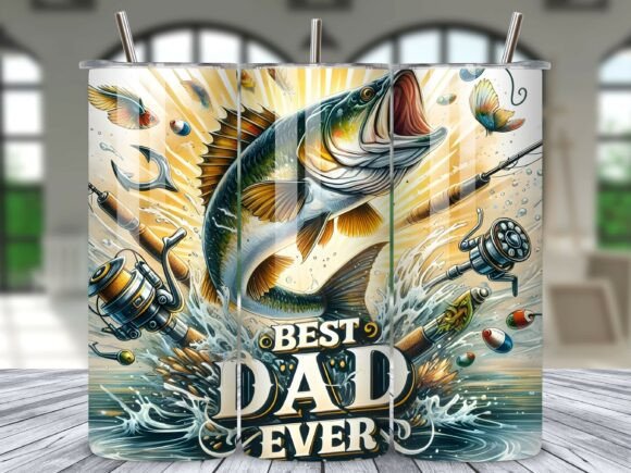 Download Best Dad Ever Fishing Tumbler Wrap PNG - Tumbler wrap Collection