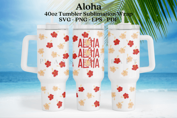 Download Aloha Summer 40oz Tumbler Wrap SVG - Tumbler wrap Collection