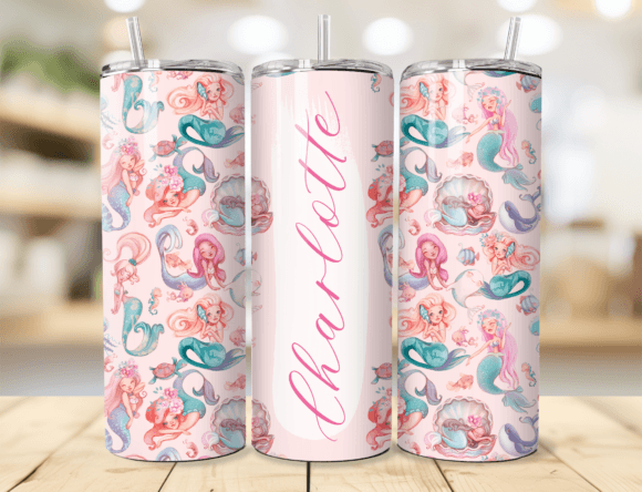 Download Seamless Mermaid Name Tumbler Wrap - Tumbler wrap Collection