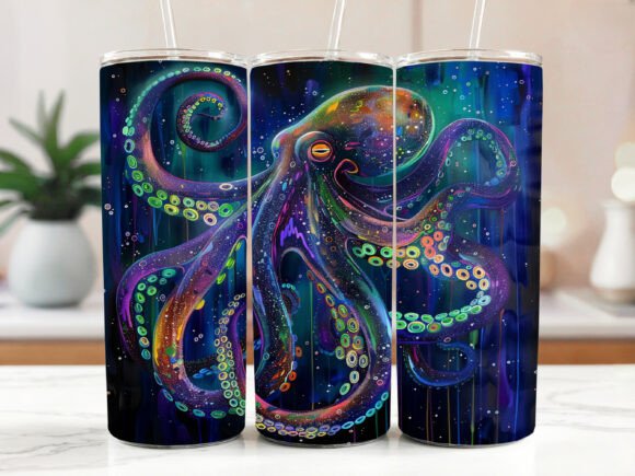 Download Octopus Art 20 Oz Skinny Tumbler Wraps - Tumbler wrap Collection