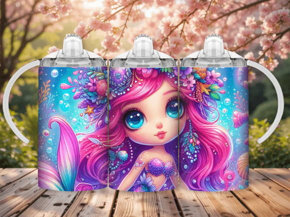 Download Mermaid Hair Sippy Cup Kids Tumbler Wrap - Tumbler wrap Collection
