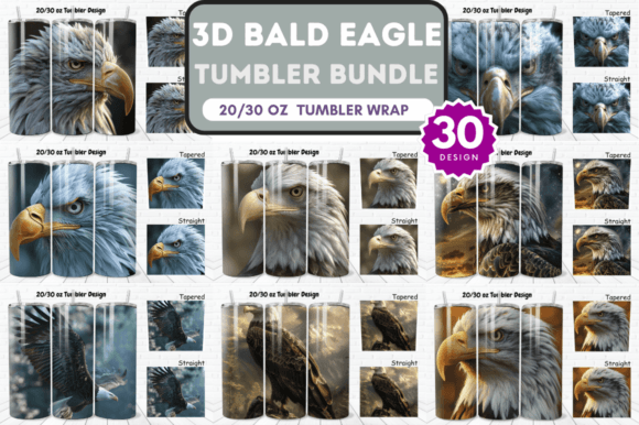 Download 3D Bald Eagle Tumbler Wrap Bundle - Tumbler wrap Collection