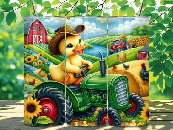 Download Farm Duck on Tractor Kids Tumbler Wrap - Tumbler wrap Collection