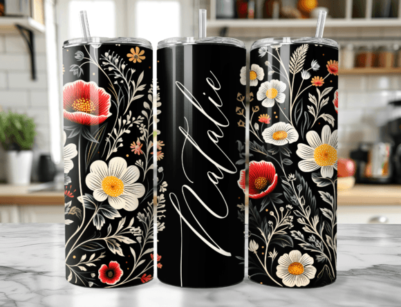 Download Floral Art Seamless Name Tumbler Wrap - Tumbler wrap Collection