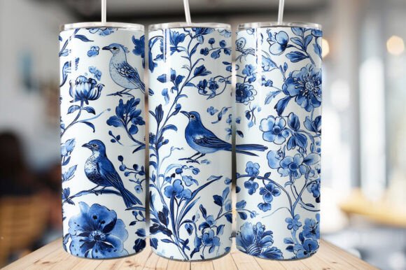 Download Vintage Bird &amp; Flowers Tumbler Wrap - Tumbler wrap Collection