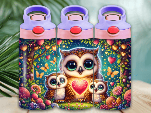 Download Sweet Owl Heart Love Kids Tumbler Wrap - Tumbler wrap Collection