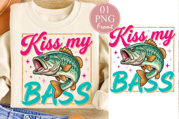 Download Kiss My Bass PNG, Funny Fishing PNG - Premium Resources