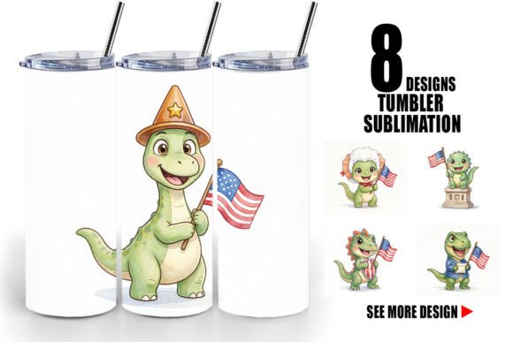 Download Chibi Founding Father Dino Tumbler Wrap - Tumbler wrap Collection