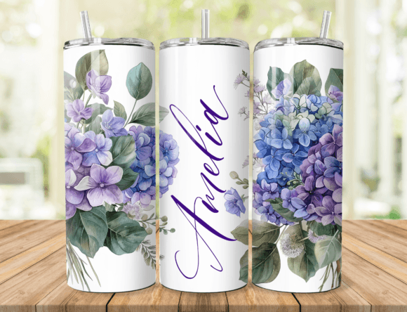 Download Hydrangea Floral Name Tumbler Wrap - Tumbler wrap Collection