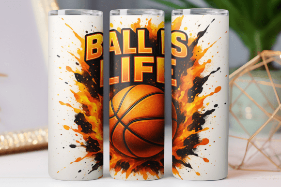 Download Ball is Life Basketball Tumbler Wrap Png - Tumbler wrap Collection