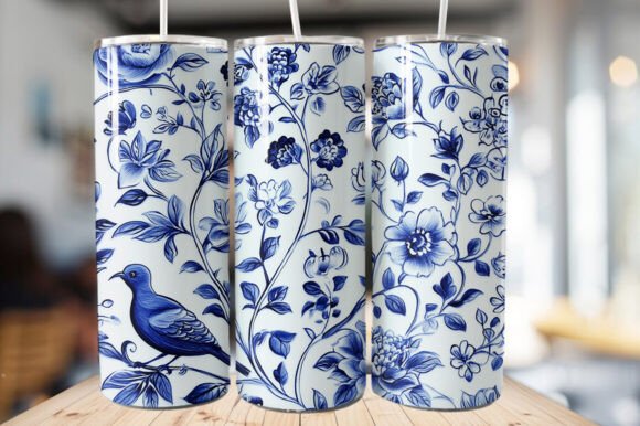 Download Vintage Bird &amp; Flowers Tumbler Wrap - Tumbler wrap Collection