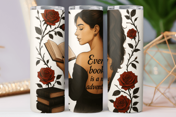 Download Girl Book Lover 20oz Skinny Tumbler Wrap - Tumbler wrap Collection