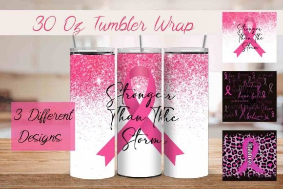 Download 30 Oz Tumbler Wrap, Breast Cancer PNG - Tumbler wrap Collection