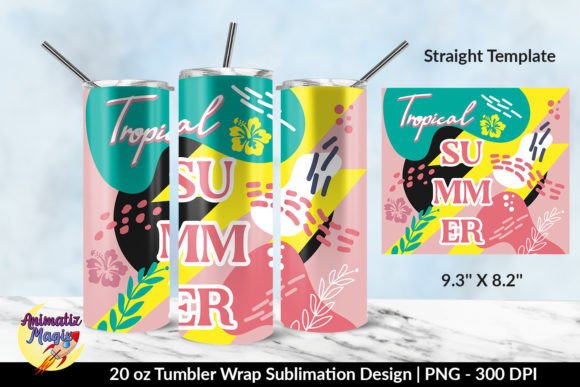 Download Colorful Tropical Summer Tumbler Wrap 20 - Tumbler wrap Collection