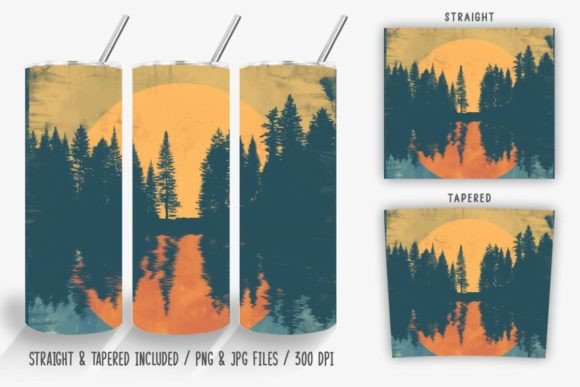 Download Sunset Forest by the Lake Tumbler Wrap - Tumbler wrap Collection