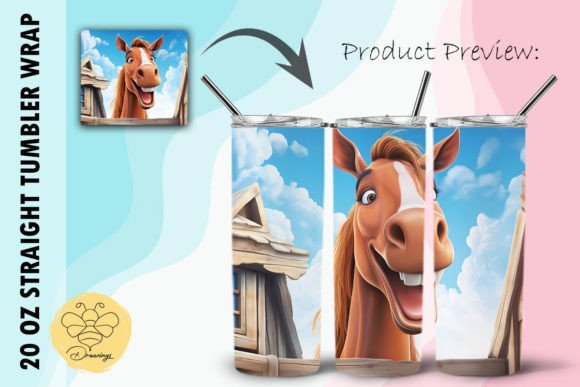 Download Horse Cartoon Tumbler Wrap (05) - Tumbler wrap Collection