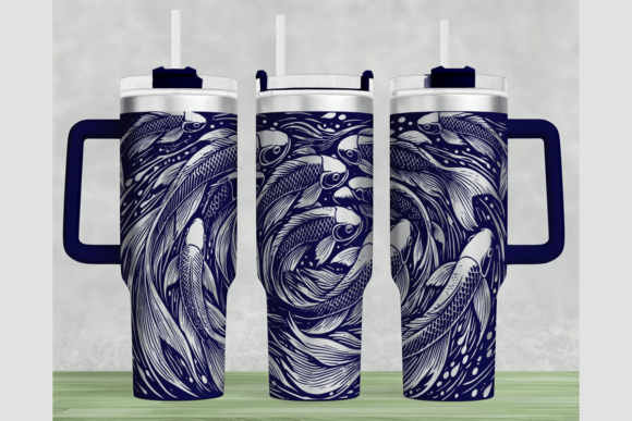 Download Fish 40oz Laser Tumbler Wrap SVG - Tumbler wrap Collection