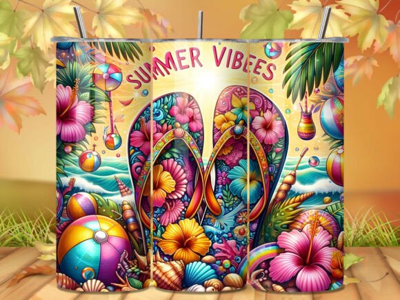 Download Flip Flop Summer Beach Tumbler Wrap - Tumbler wrap Collection