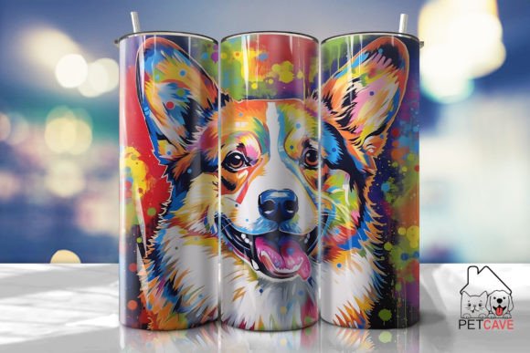 Download 3D Pop Art Fusion Corgi Tumbler Wrap - Tumbler wrap Collection