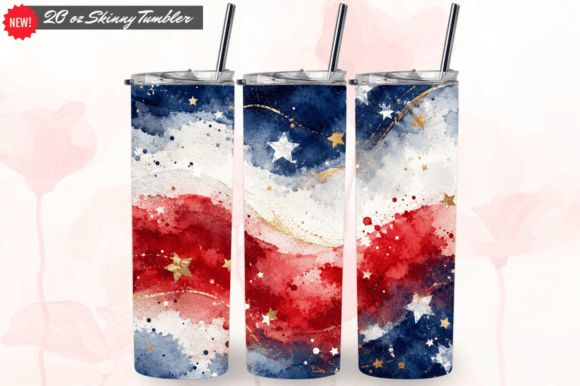 Download Watercolor American Flag Tumbler Wrap PN - Tumbler wrap Collection