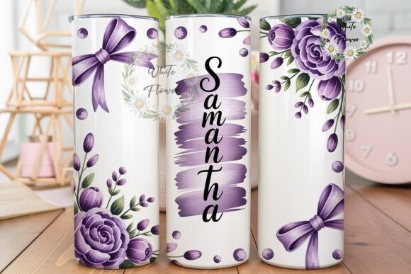Download Purple Floral Personalized Tumbler Wrap - Tumbler wrap Collection