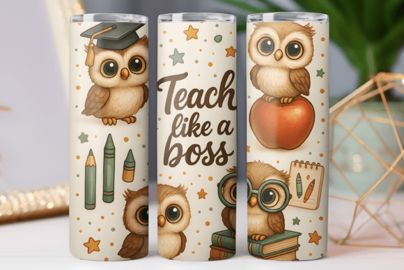 Download Teacher Tumbler Wrap Skinny 20oz Owl Art - Tumbler wrap Collection
