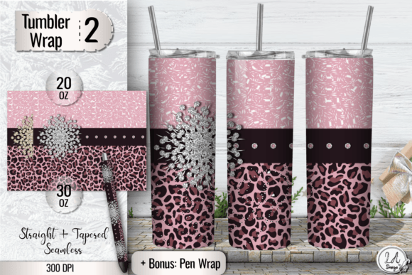 Download Pink Leopard Tumbler Wrap Design PNG - Tumbler wrap Collection