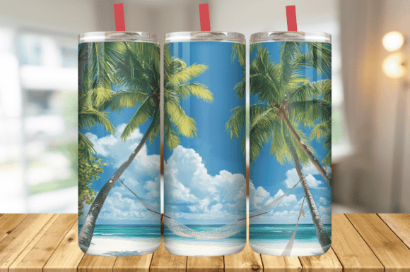 Download Summer Beach Tumbler Wrap PNG - Tumbler wrap Collection